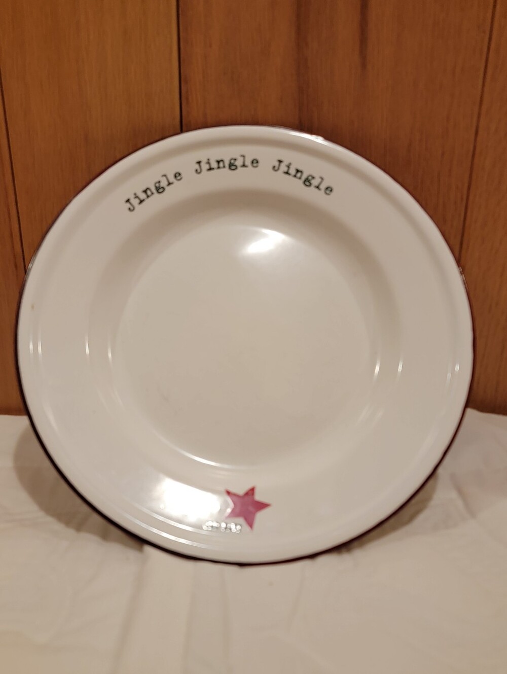Vintage Enamelware Dish Christmas Jingle Old Navy Supply Co Star